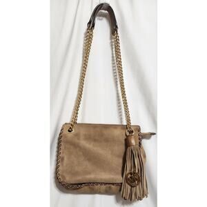 Michael‎ Kors Suede Chain Strap Tassel Shoulder Handbag Purse